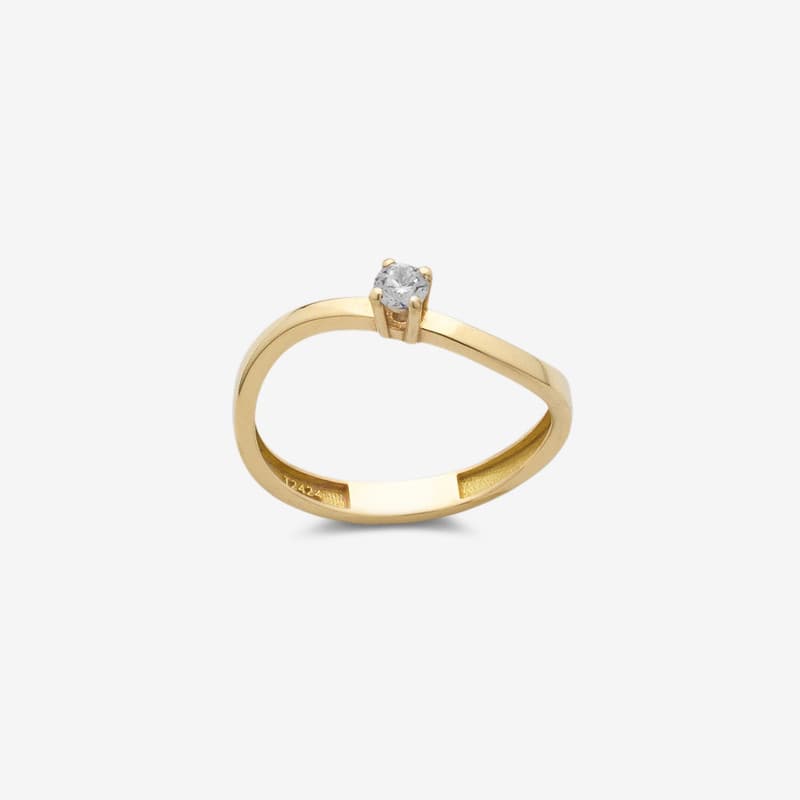 انگشتر طلا 18 عیار زنانه جواهری راز مدل R249-1 