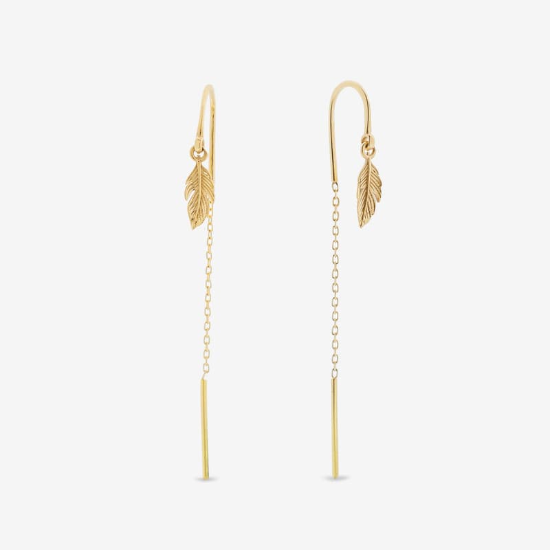 گوشواره بخیه‌ای طلا 18 عیار زنانه جواهری راز مدل 2412-42