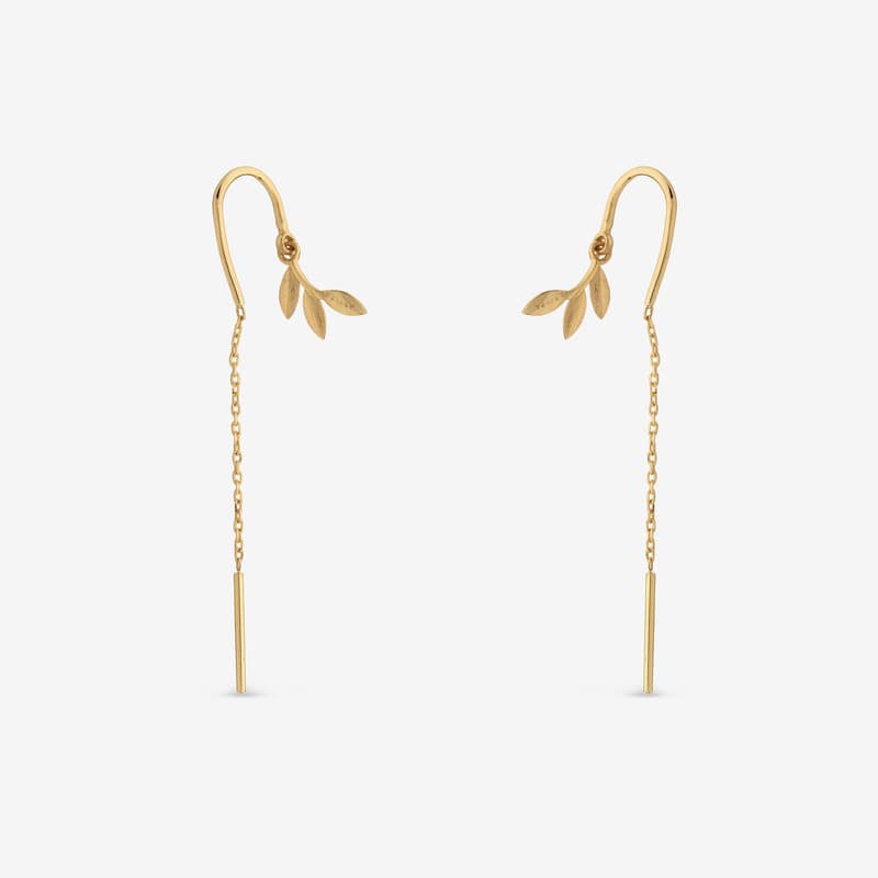 گوشواره بخیه‌ای طلا 18 عیار زنانه جواهری راز مدل 2412-36