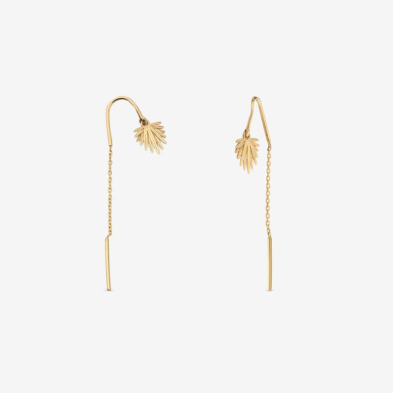 گوشواره بخیه‌ای طلا 18 عیار زنانه جواهری راز مدل 2412-38