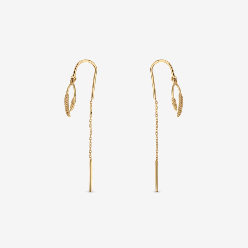 گوشواره بخیه‌ای طلا 18 عیار زنانه جواهری راز مدل 2412-40