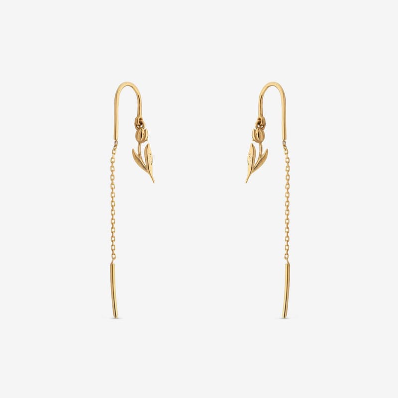 گوشواره بخیه‌ای طلا 18 عیار زنانه جواهری راز مدل 2412-37
